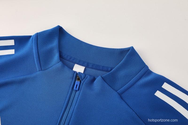 25/26  Adidas Royal Blue/Sky Blue Full zipper Jacket Tracksuit+ long pants