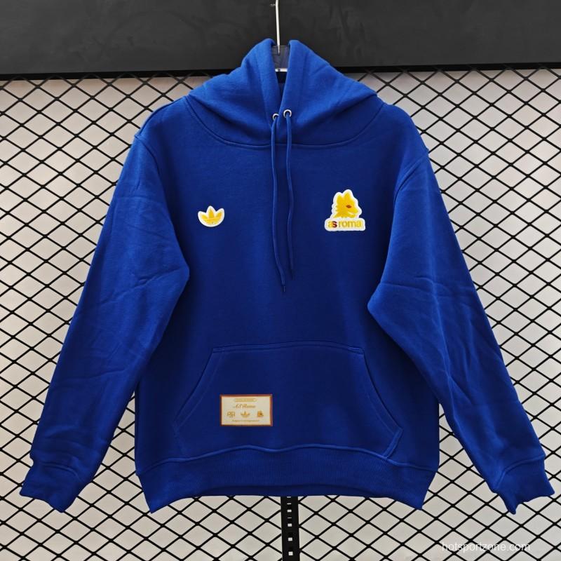 25/26 Adidas x AS Roma Retro  Embroidered Logo Hoodie 9 Colors