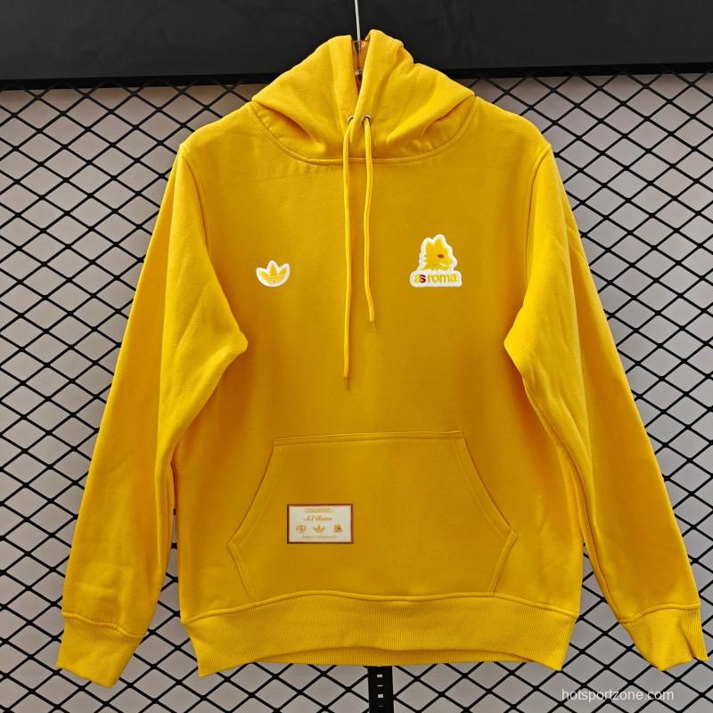25/26 Adidas x AS Roma Retro  Embroidered Logo Hoodie 9 Colors