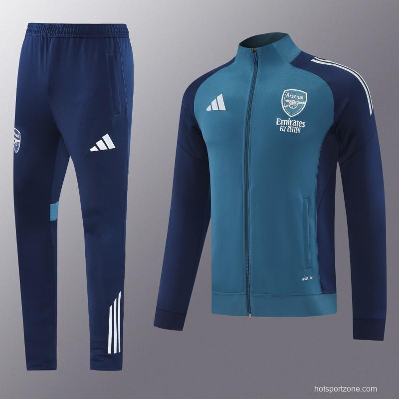 25/26 Arsenal  Navy Blue  Full zipper Jacket Tracksuit+ long pants