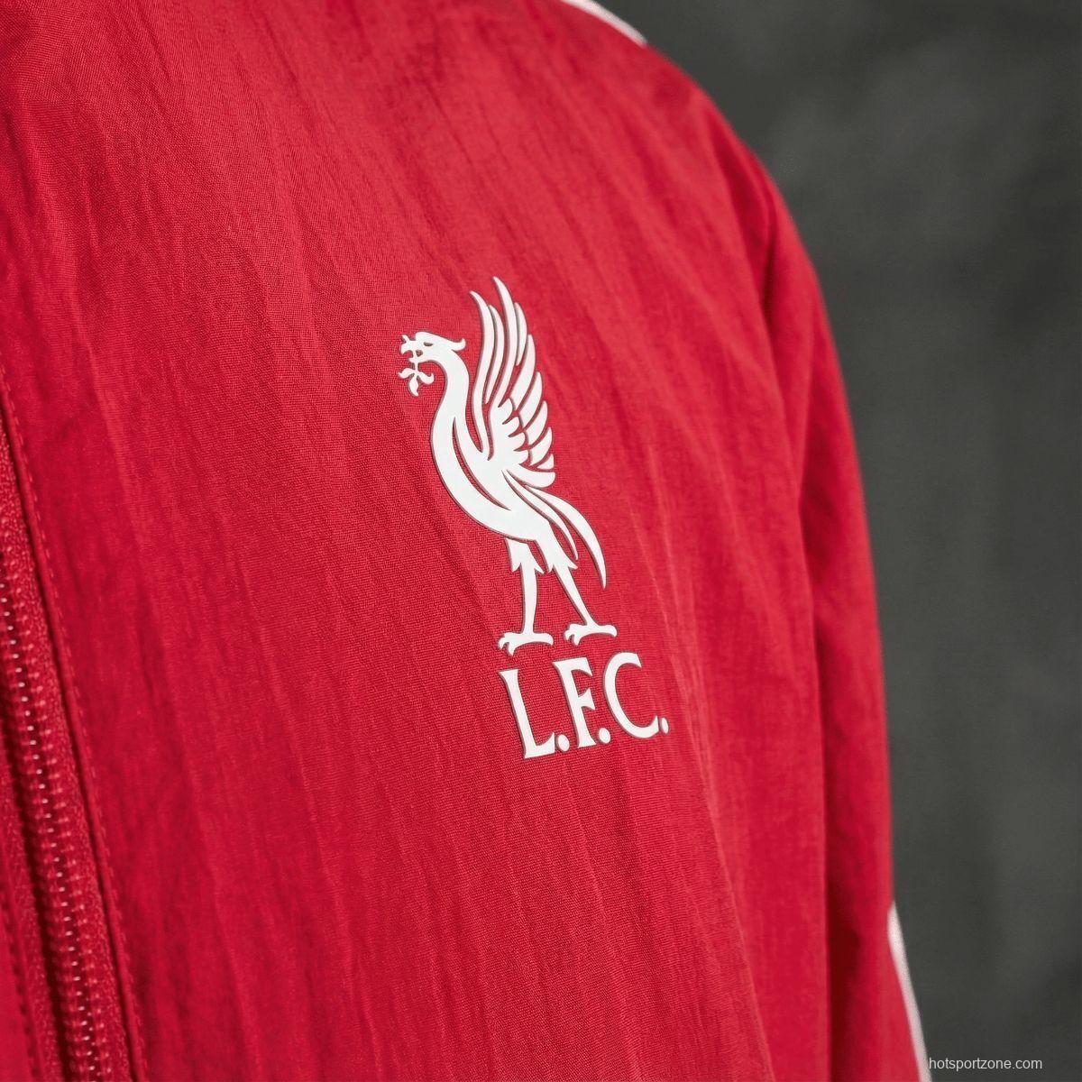 2026 Liverpool Red And White Reversible Full Zipper Jacket