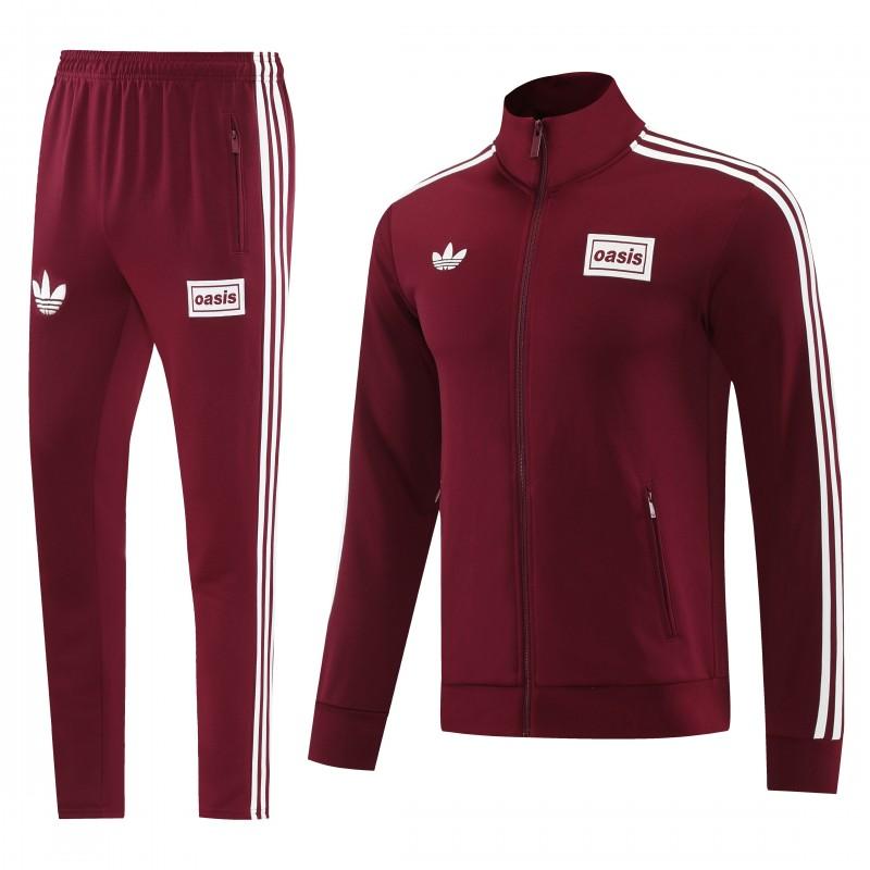 2026 Adidas x OASIS Wine Full Zipper Jacket + Long Pants