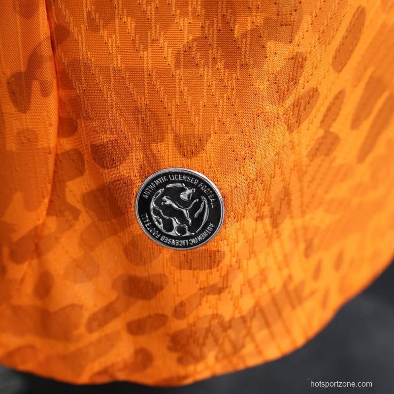 2026 Player Version Ivory Coast Orange with Leopard Pattern Jersey