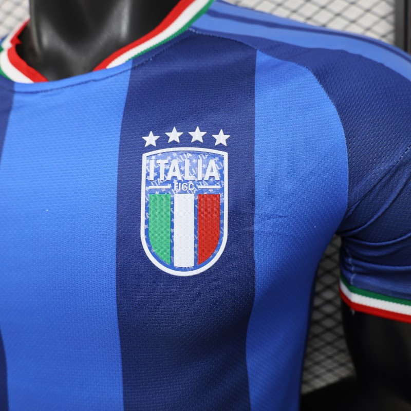 2026 Player Version Italy Blue with Tonal Vertical Stripes Jersey