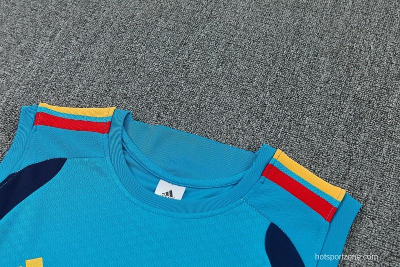 26/27 Spain Light Blue Sleeveless Training Vest +Soccer Shorts