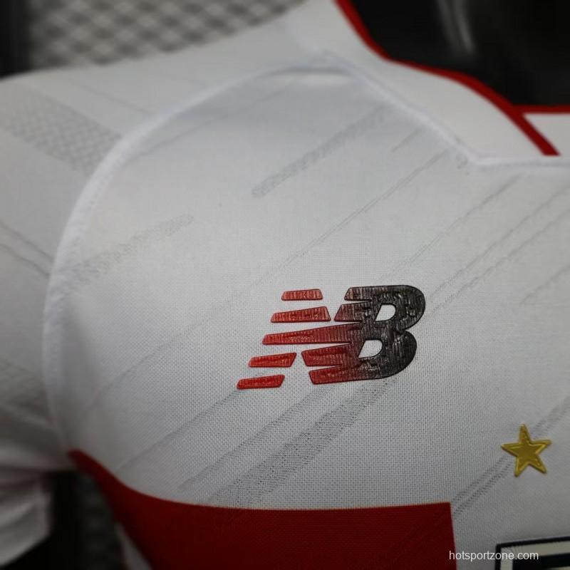 Player Version 26/27  São Paulo FC White with Red and Black Horizontal Stripes Jersey