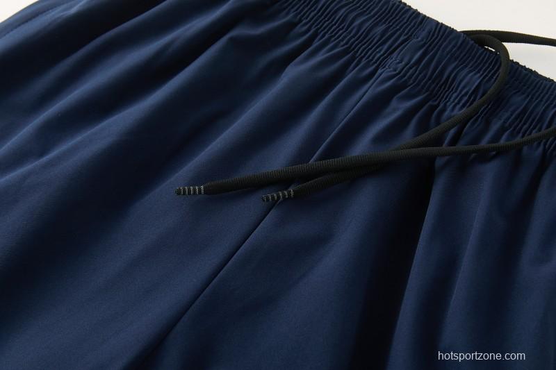 26/27 Real Madrid Navy Blue Full Zipper Hooded Windbreaker Tracksuit + Long Pants