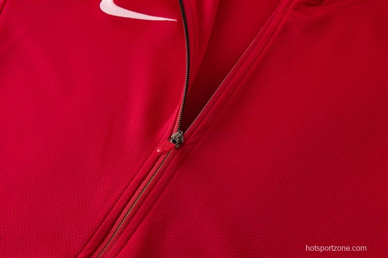 2026 Nike Red Full Zipper Jacket + Long Pants