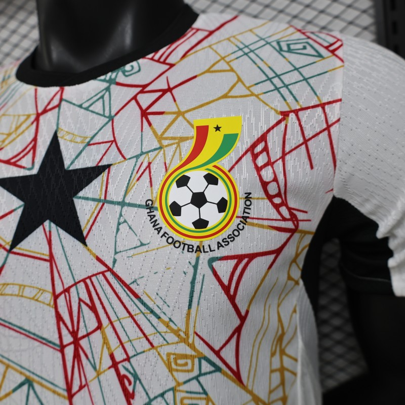 Player Version 2026 Ghana White with Multicolor Pattern Special Edition Jersey