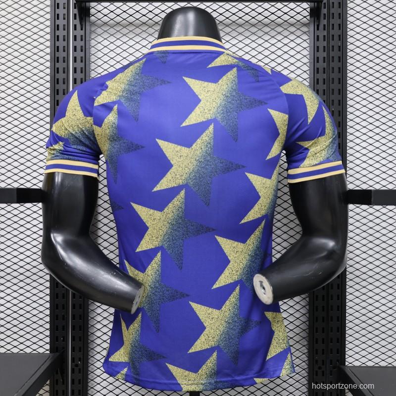 Player Version 2026  Argentina AFA Adidas Special Edition Royal Blue Gold Star Print Champions Jersey