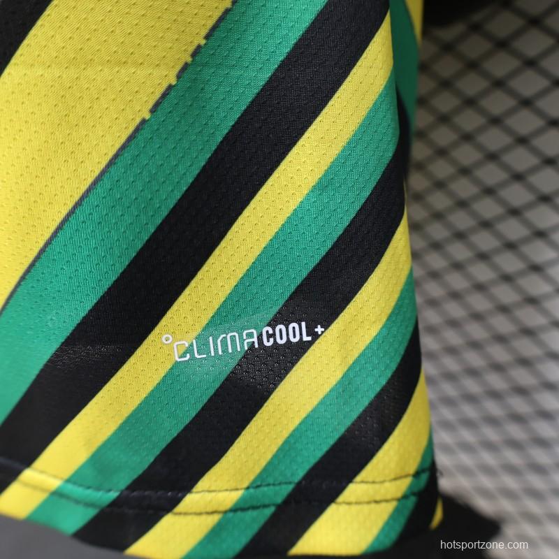 Player Version 2026 Jamaica x Adidas Originals Home Yellow Diagonal Stripe Jersey