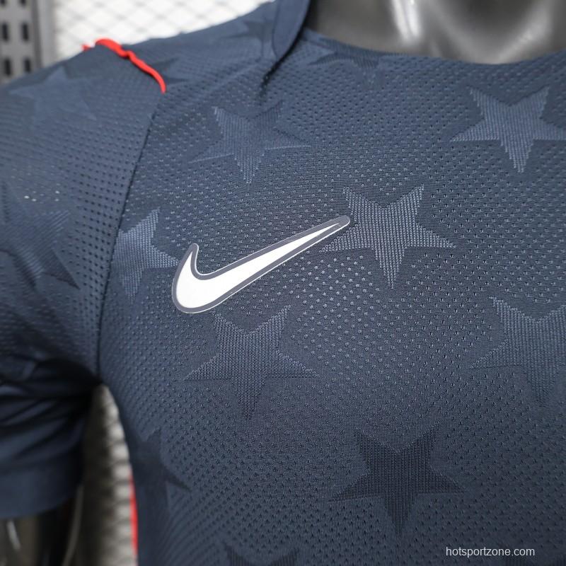 Player Version 2026 USA Navy Blue with All-Over Star Pattern Away Jersey