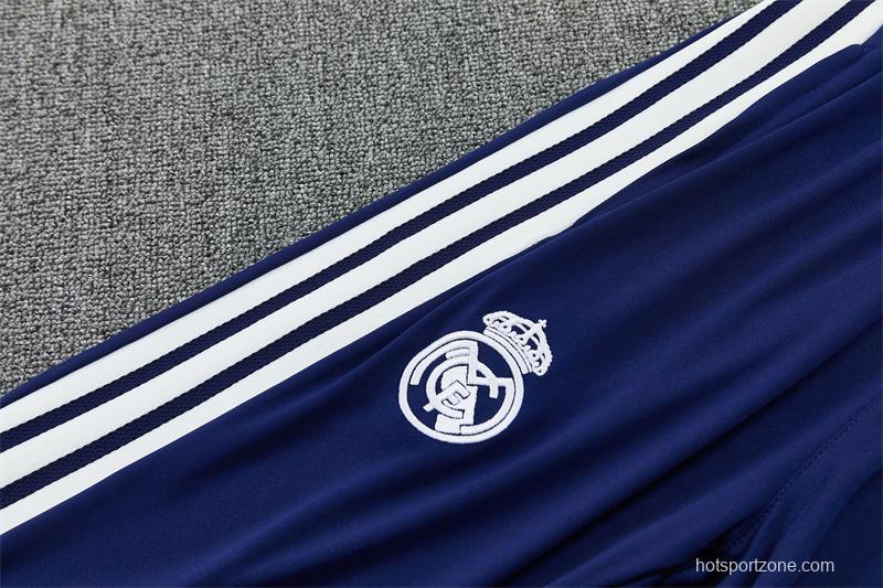 26/27 Kids Real Madrid Home White Half Zipper Jacket Tracksuit + Long Pants