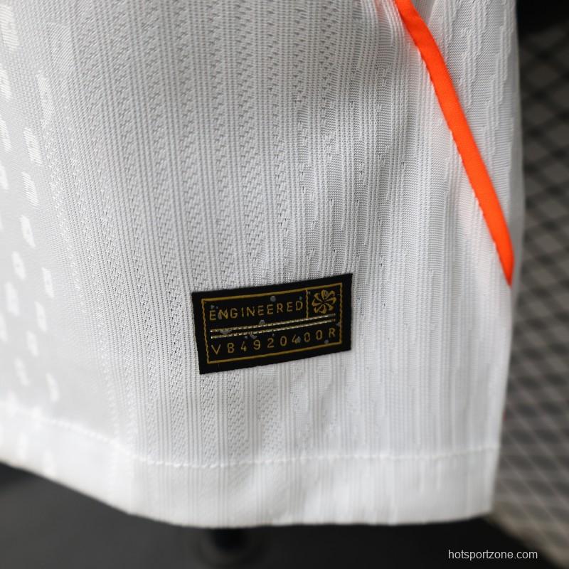 Player Version 2026 Netherlands  White with Orange  Away Jersey