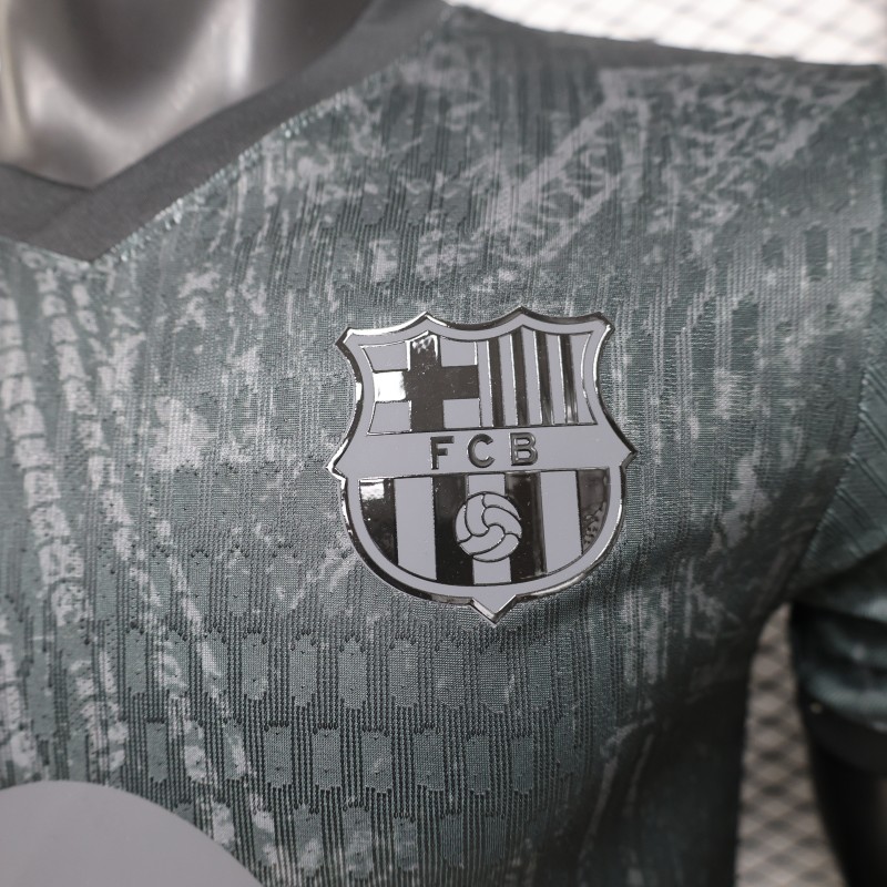 Player Version 26/27 FC Barcelona Dark Olive Green with Grunge Graffiti Third Jersey