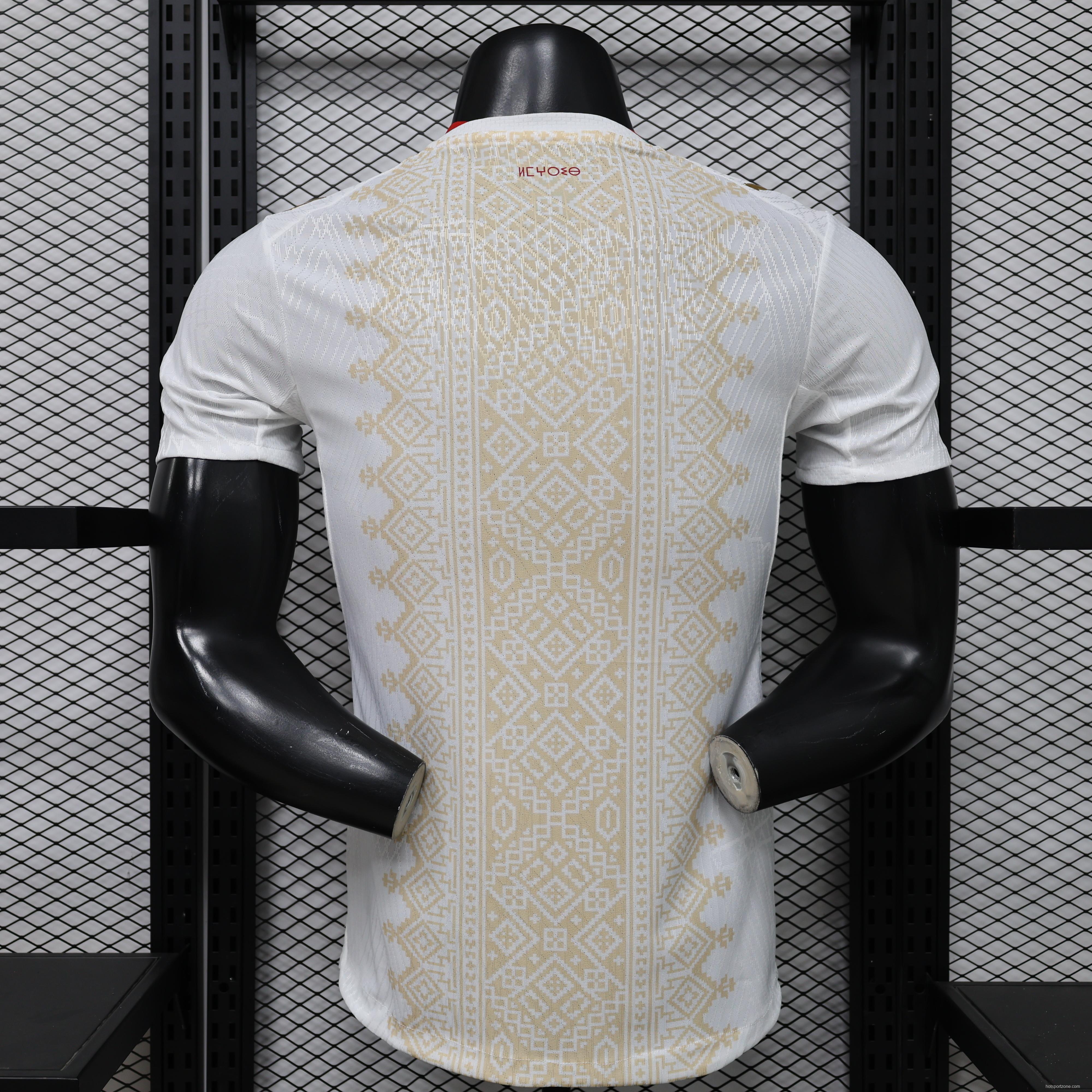 Player Version 26/27  Morocco  Away  White & Gold Amazigh Pattern Jersey