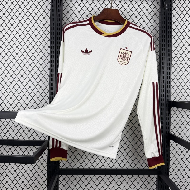 2026 Mens Spain World Cup Away Long Sleeve Jersey