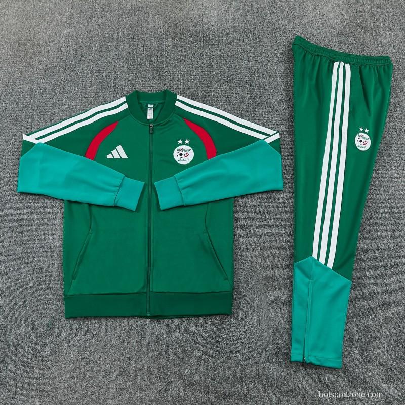26/27 Algeria  Dark Green  Zipper Training Jacket Tracksuit + Long Pants (Adidas)
