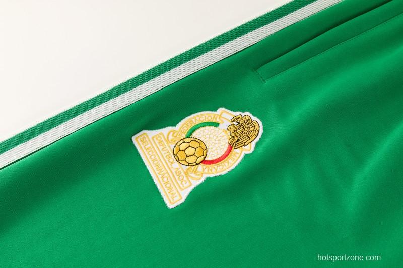 2026/27 Mexico  Green & Red Retro Full Zipper Jacket Tracksuit + Long Pants (Adidas Originals)