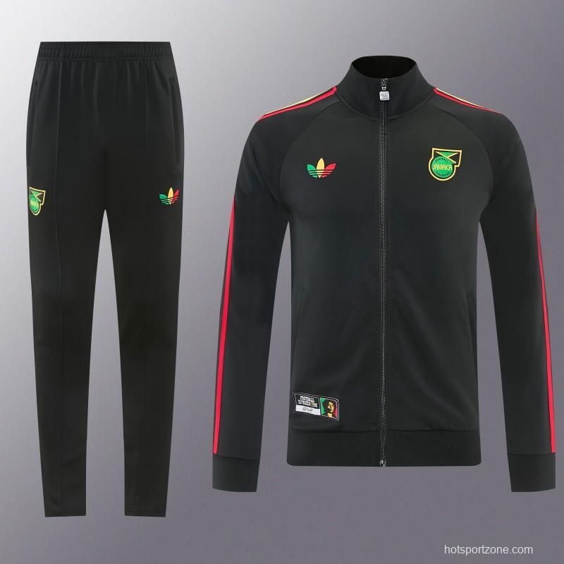 2026/27 Jamaica  Black  Full Zipper Jacket Tracksuit + Long Pants