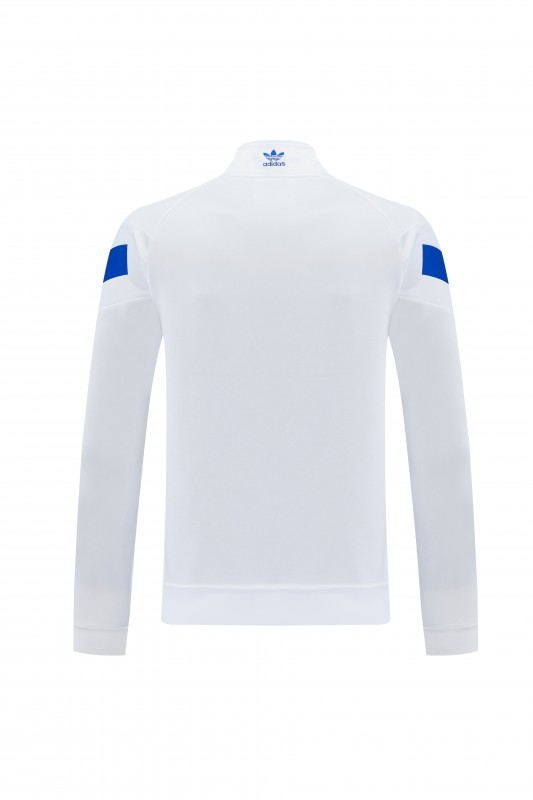 2026/27 Adidas Originals  White Full Zipper Jacket Tracksuit + Navy Blue Long Pants