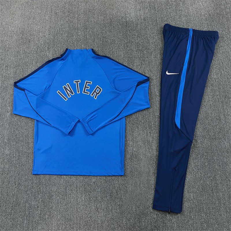 2026 Inter Milan Royal Blue Half  Zipper Jacket Tracksuit + Long Pants (Nike)