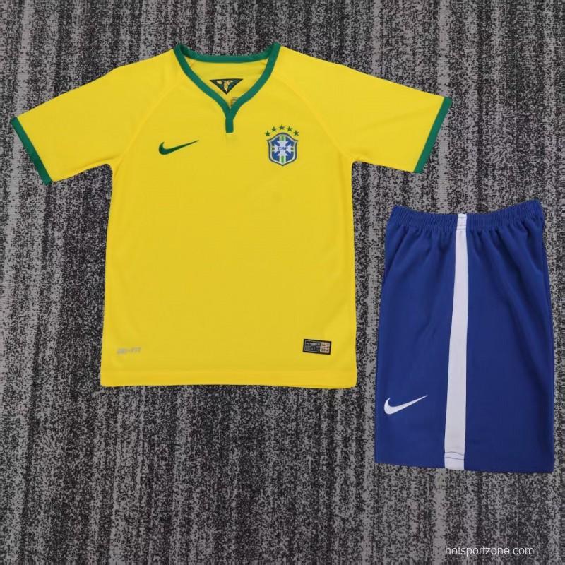 Retro 2014 Kids Brazil Home Jersey