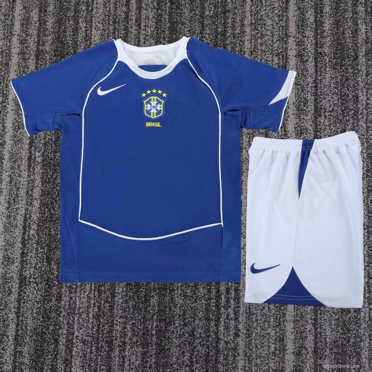 Retro 2004 Kids Brazil Away Jersey