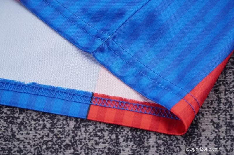 Retro 1989/92 Kids FC Barcelona Blue & Red Stripe Home Jersey