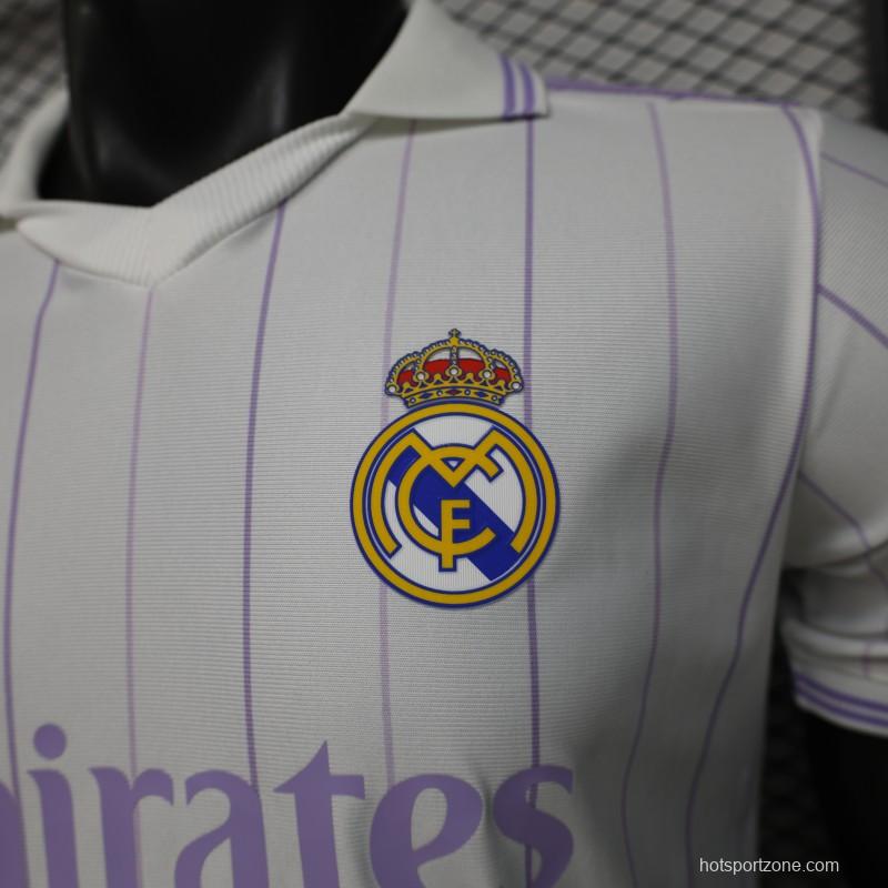 Player Version 26/27 Real Madrid Home White with Purple Pinstripe Jersey