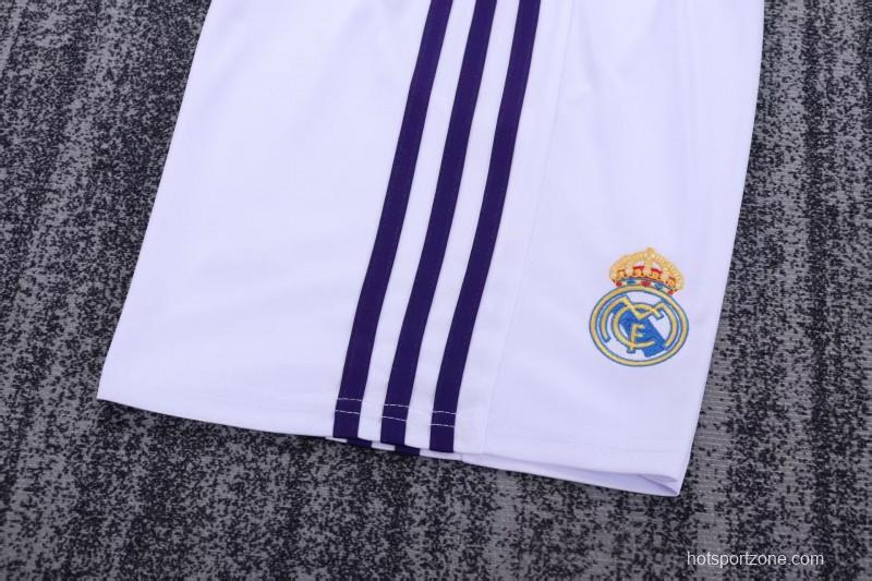 Retro 2007/08 Kids Real Madrid White & Purple Home Jersey