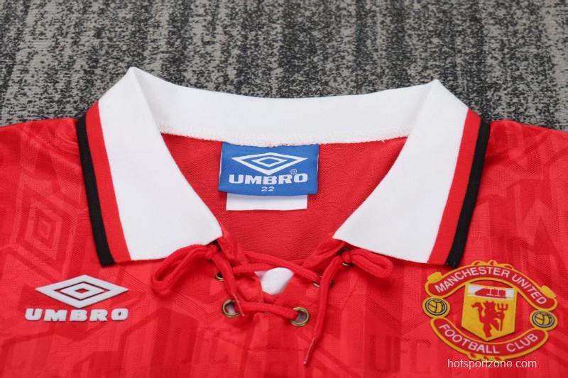 Retro Kids 92/94 Manchester United Red Home Jersey