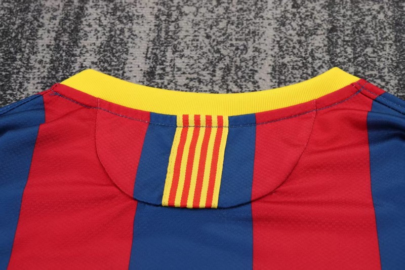 Retro Kids 10/11 Barcelona Red Blue Home Long Sleeve Jersey