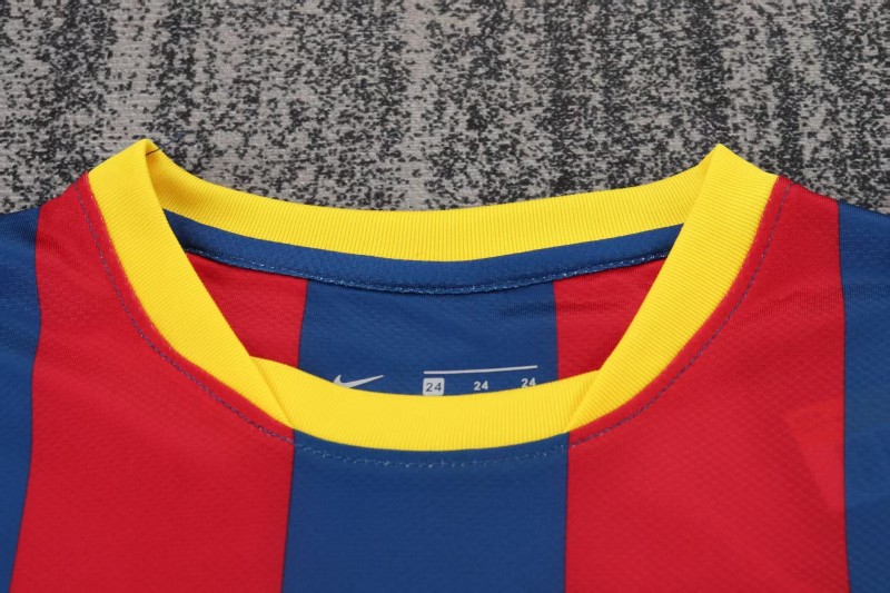 Retro Kids 10/11 Barcelona Red Blue Home Long Sleeve Jersey