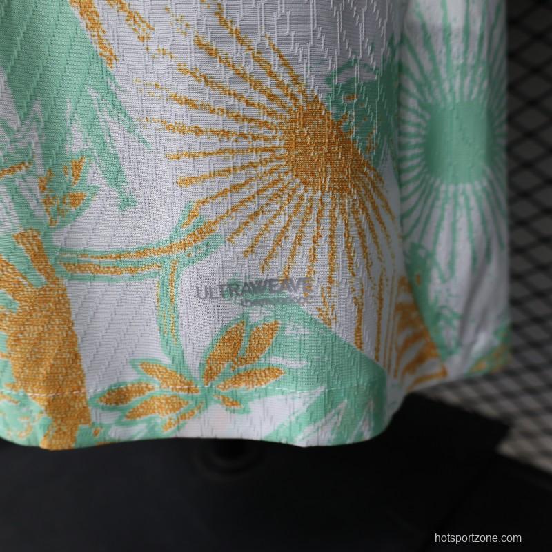 Player Version 2026 Ivory Coast Away White with Tropical Sunflower  Print Jersey