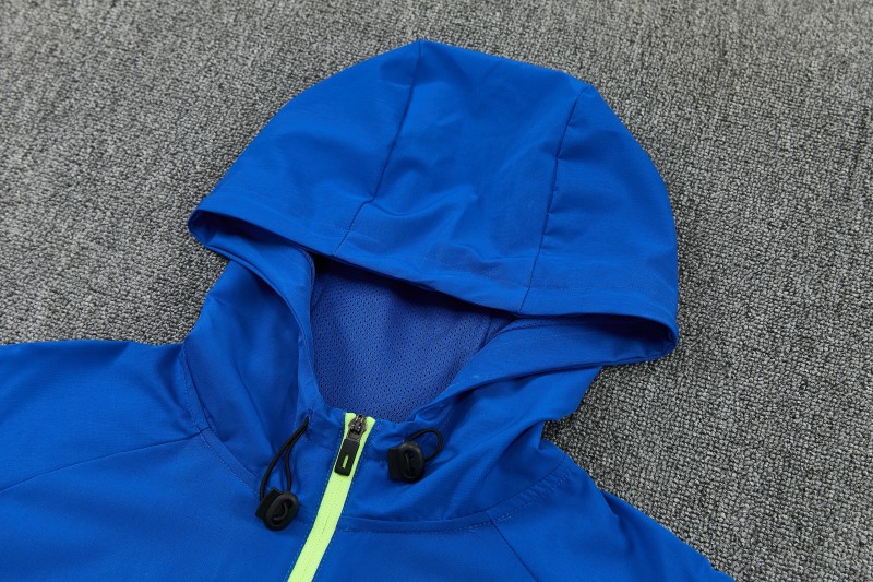 26/27 Marseille  Blue  Full Zipper  Hooded Jacket Tracksuit +  Long Pants