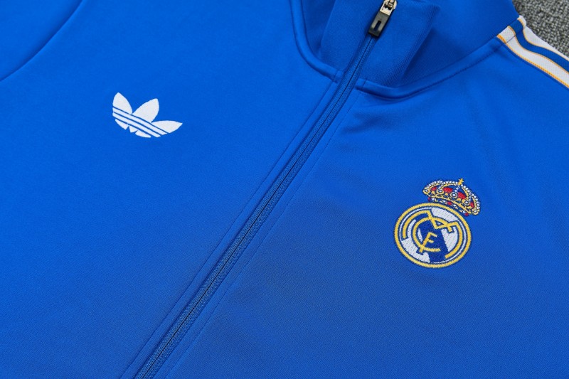 26/27 Real Madrid Blue Full Zipper Jacket Tracksuit + Long Pants