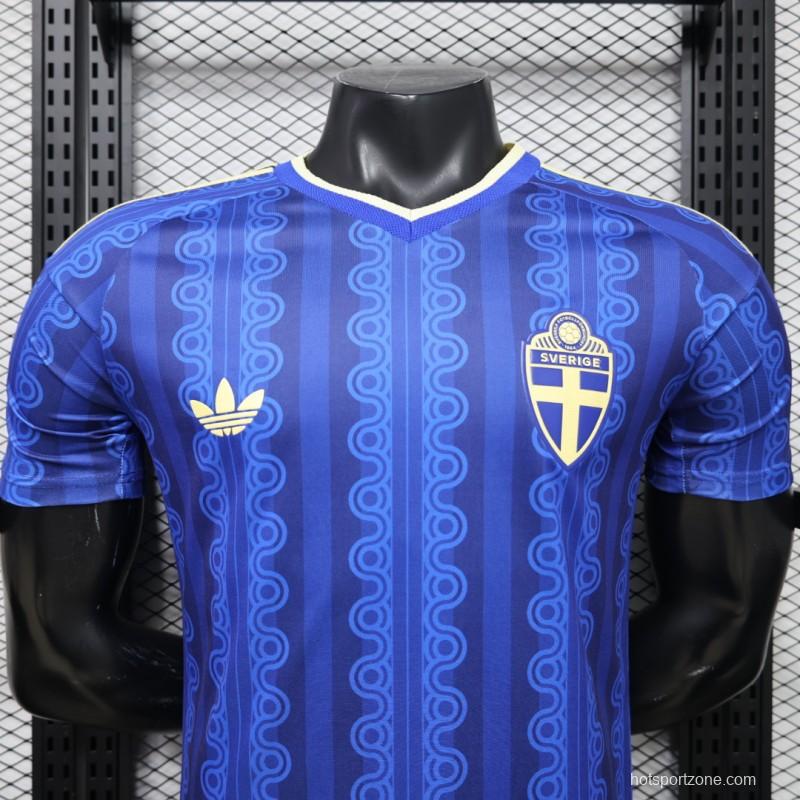 Player Version 2026 Sweden Blue with Tonal Chain Stripe  Away Jersey