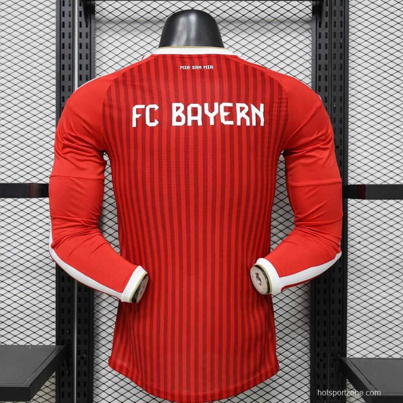 Player Version 26/27 FC Bayern Munich Red-on-Red Diagonal Stripe  Long Sleeve Jersey