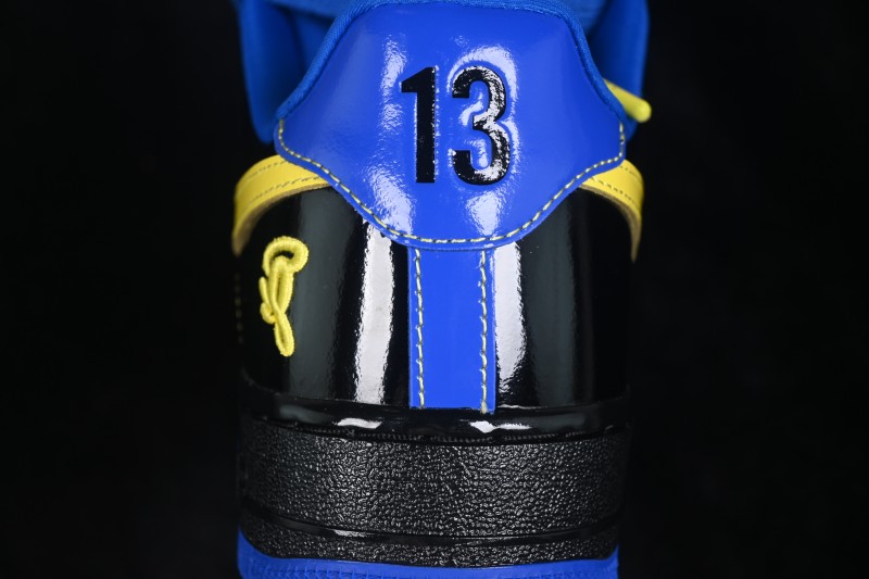 Nike Air Force 1 Low Central Cee Racer Blue Black Yellow Patent Leather Casual Sneakers - IQ1402-010