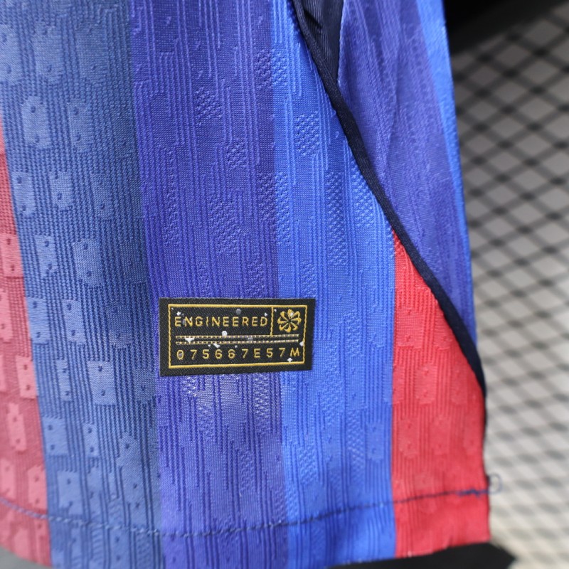 Player Version 26/27 FC Barcelona Deep Blue & Red Stripe  Home Jersey