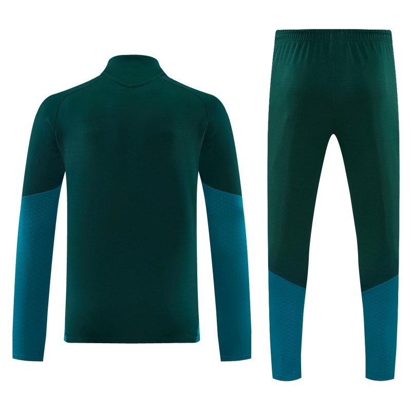 26/27 Real Madrid Dark Green Half Zipper Jacket Tracksuit + Long Pants