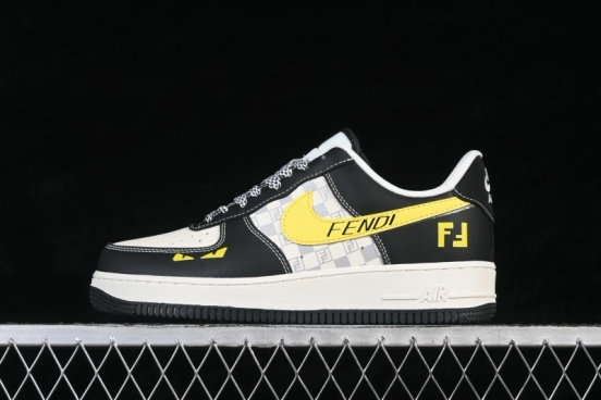 Nike Air Force 1 '07 Low Fendi Collaboration Casual Sneakers with Premium Leather Upper - LD1999-019