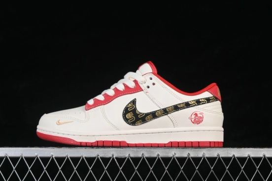 Nike SB Dunk Low Year of the Horse White Red Gold Premium Skateboarding Shoes - HG0026-010