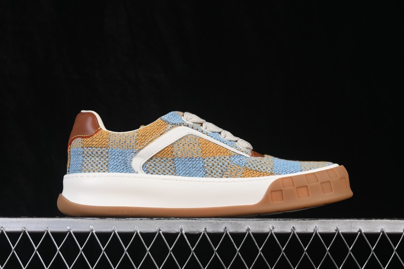 Louis Vuitton Tilted Sneakers Low-Top Casual Shoes in Smooth Calfskin Leather with Side LV Logo and Lightweight Rubber Sole - 2026SS Sea Blue