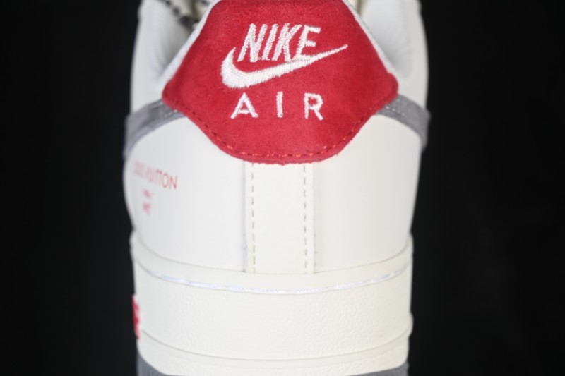 Nike Air Force 1 '07 Low Casual Sneakers with Full-Length Air Cushion and Classic White-Red Design - HS6188-134