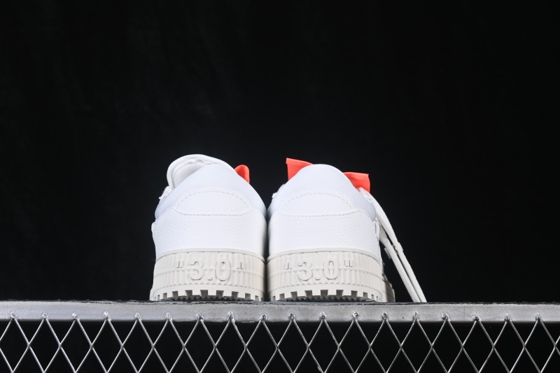 Off-White 3.0 Court Leather Low-Top Lace-Up Skateboarding Shoes White - AJD4