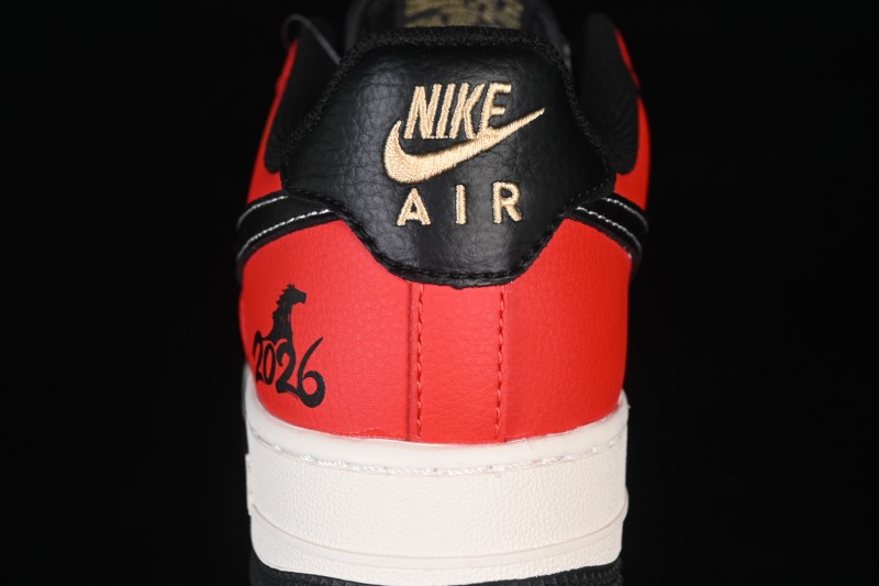 Nike Air Force 1 '07 Low Year of the Horse Limited Edition Cloud Pattern Black Red Casual Skateboarding Shoes - MZ9588-818