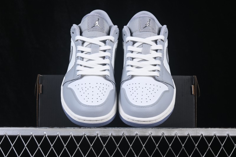 Nike Air Jordan 1 Low Retro Basketball Shoes with Classic White and Light Blue Colorway - IX5003-101
