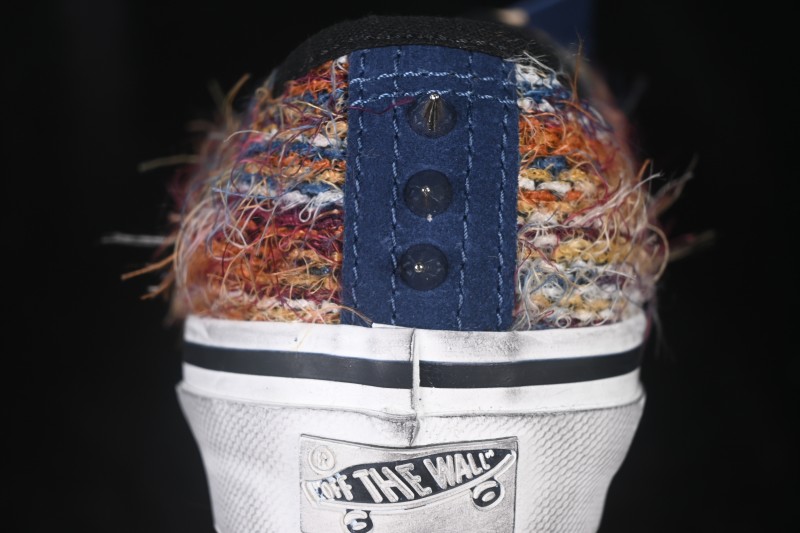 Vans Premium Authentic 44 Punk Style Low-Top Skate Shoes with Mixed Mohair and Studded Accents - VN000DB8BER